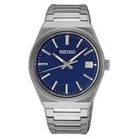 SEIKO Men's Blue Dial Silver Stainless Steel Band Classic Analog Quartz Watch