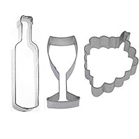 3 Piece Wine Bottle Glass Grapes Cookie Cutter - MichaelBazak Store Variety Set