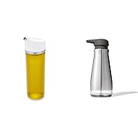 OXO Good Grips 12 oz Precision Pour Glass Oil Dispenser and Stainless Steel Soap Dispenser Bundle