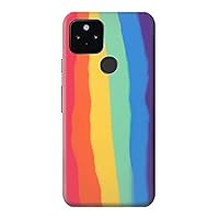 R3799 Cute Vertical Watercolor Rainbow Case Cover for Google Pixel 5