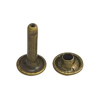 Bronze Double Cap Leather Rivets Tubular Metal Studs Cap 9mm and Post 15mm Pack of 60 Sets