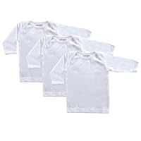 Luvable Friends Long Sleeve Tee Tops, 3 Pack, White