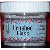 Crushed Glass Clear Sparkling German Glass - Great for Crafts, Fingernails, Home Decor and More! 2 Ounces. (The Additional Pictures Show This Crush Glass Used in 3D Paper Tole Craft Pictures)