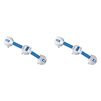 MABIS Shower Grab Bar, Swivel Bathroom Safety Grab Bar, Suction Cup Grab Bar with Safety Indicator, Easy No Tool Assembly, 19.5 Inches, Blue and White (Pack of 2)