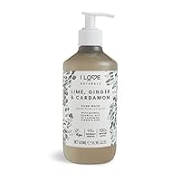 I Love Naturals Lime, Ginger & Cardamon Hand Wash, Natural Oils Of Cardamon, Ginger & Sage, Gently Removes Impurities, Refreshing & Cleansing Formula, 500ml