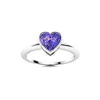 Sterling Silver 925 Beautiful Heart-Shape 6.00mm Ring With Rhodium Plated | Ring For Women & Girls | Beautiful Design Ring, Promise Ring, Gift For Her.