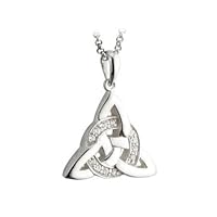 Sterling Silver and CZ Trinity Knot Pendant Necklace