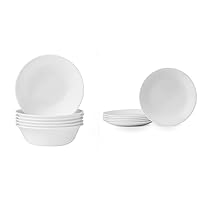 Corelle Cereal Bowl 6 Pack + 6 Lunch Plates