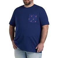 Harbor Bay by DXL Men's Big and Tall Flamingo Print Pocket T-Shirt