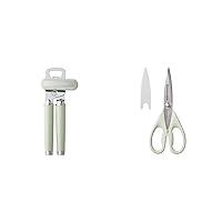 KitchenAid Classic Multifunction Can Opener/Bottle Opener, 8.34-Inch, Pistachio & All Purpose Shears with Protective Sheath, 8.72-Inch, Pistachio