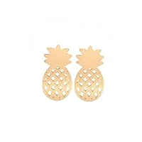 Baba Fashion Jewelry Gold Pineapple Shape Earrings Ear Studs Lovely For Girls Gifts