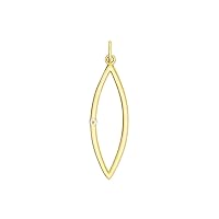 14k Yellow Gold 0.01 Dwt Diamond Marquise Shaped Pendant Necklace Jewelry for Women