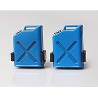 1 Pair Scale 1:10 RC Rock Crawler Truck Cars Accessory Blue Gas Cans with Brackets Plastic