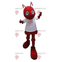 Red ant REDBROKOLY Mascot with a white t-shirt