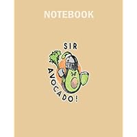 Notebook: angry tropical fruit sir avocado viking - 50 sheets, 100 pages - 8 x 10 inches