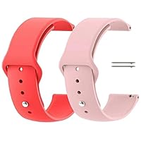 Watch Bands - Soft Silicone Quick Release Straps - Choose Color & Width - 18mm, 20mm, 22mm, 24mm - 2 Pack Silky Soft Rubber Watch Bands Waterproof for Men and Women Sport