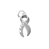 Fundraising For A Cause | Large Gray Ribbon Awareness Charms – Gray Ribbon-Shaped Charms for Parkinson’s Disease, Brain Cancer and Diabetes Awareness Jewelry Making