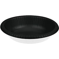 Club Pack of 200 Jet Black and White Banquet Dinner Party Bowls 20 oz
