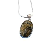 925 sterling silver Oval Kambaba jasper pendant gemstone jewelrry forr someoone special
