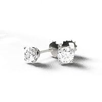 Crecida 1.00 Carat (ctw) 14 K White Gold Stud Earring set with Round Lab-Grown White Diamond VS1-VS2-GH