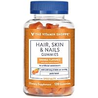 The Vitamin Shoppe Hair, Skin & Nails Gummies ? 5,000MCG of Biotin per Serving ? Orange (120 Gummies)