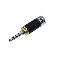 1Pcs Rhodium Plated Copper 3.5mm 3 Pole 4 Pole Balanced Male Audio Plug Carbon Fiber for DIY Solder Earphone Wire Connector (3.5mm 4Pole)