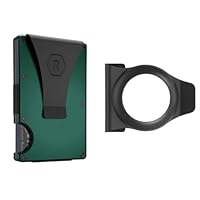 The Ridge EDC Bundle: The Ridge Forest Green Money Clip Wallet for Men + Airtag Case Combo - Secure, and RFID Protected Wallet with Airtag Holder and Money Clip