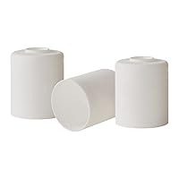 White Line Painted Glass Shade, Cylinder Globe replacement for Vanity Light, Chandelier (white, 3 Pack)