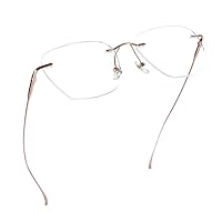Pure Titanium Frame Glasses/Blue Light Blocking Reading Glasses, Reduce Eyestrain, Stylish for Men and Women