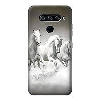 R0933 White Horses Case Cover for LG V40, LG V40 ThinQ