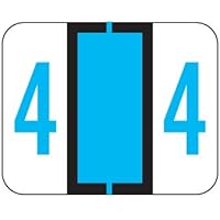 File Folder Labels, Number 4, File Doctor Match - FDNV Series Chart Stickers, Blue, 1