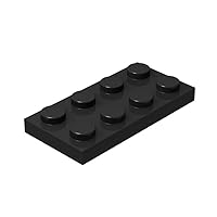 Classic Black Plates Bulk, Black Plate 2x4, Building Plates Flat 100 Piece, Compatible with Lego Parts and Pieces: 2x4 Black Plates(Color: Black)