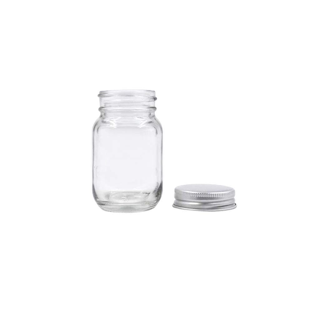 U-Pack 2oz Mason Jar with Silver Lid for Honey Jam Spice Pack of 24 Sets