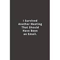 I Survived Another Meeting That Should Have Been An Email.: Lined notebook I Survived Another Meeting That Should Have Been An Email.: Lined notebook Paperback