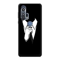 R1591 Anonymous Man in Black Suit Case Cover for Motorola Edge+