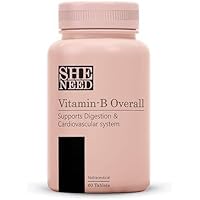 Vitamin-B Overall Complex with Vitamin B1,B2,B3,B5,B6,B7,B9, B12 with VIT-C for Energy, Beautiful Hair | Nurtify Healthy Functioning | Vegan | for Men & Women | 60 Veg Tablets