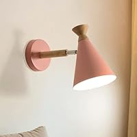 Adjustable Bedside Wall Sconce Solid Wood Wall Light Fixtures Nordic Wall Sconce Lamps E27 Edison Metal Lamp Holder Aisle Lights Corridor Lamp Bedside Reading Light