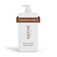 Native Body Wash Pump, Coconut & Vanilla, Sulfate Free, Paraben Free, for Men and Women, 36 oz (pack of 1)
