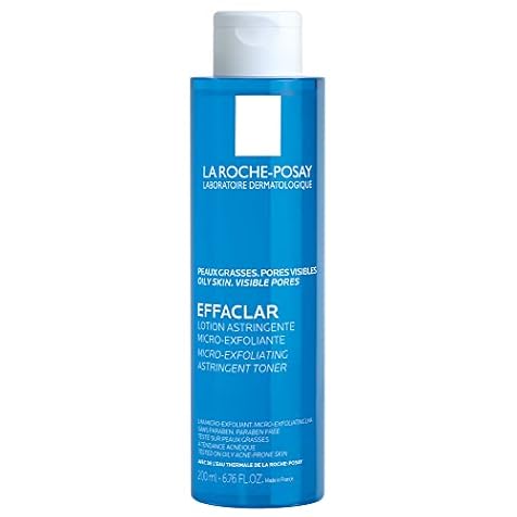 La Roche-Posay Effaclar Astringent Face Toner for Oily Skin, with Exfoliating LHAs to Minimize Appearance of Pores and Smooth Skin Texture, No Color(Packaging may vary)