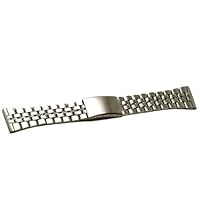 26MM STAINLESS STEEL SILVER WIDE METAL BUCKLE CLASP WATCH BAND STRAP