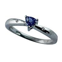 Stunning Tanzanite Trillion Shape 4MM Natural Earth Mined Gemstone 925 Sterling Silver Ring Wedding Jewelry for Women & Men
