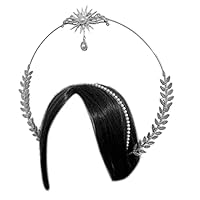 hair jewelry crown tiaras for women Vintage Lolita Jewelry Accessories Flower Crown Pearl Beaded Chain Headband Metal Tiara Material Package (Metal color : K)