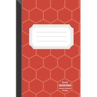 College Ruled notebook: 110 Pages, 6 x 9 inches, Honeycomb pattern tomato soft matte Cover