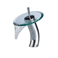 Bathroom Sink Faucet Glass Spout Waterfall Chrome Vessel Sink Bowl Sink One Hole Single Handle One Hole Brass Bath Taps