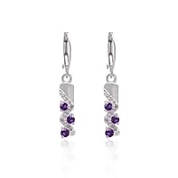 RKGEMS AAA+ Amethyst Snake Earrings, 925 Silver Earrings, Natural Amethyst Earrings, Birthstone Jewelry, Lever Back Hooks, Gemstone Dangle Earrings