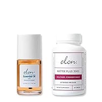 Elon Essential Cuticle Oil for Nails (Softening & Hydrating Nail and Cuticle Oil) Bottle 0.5 oz/ 14.7 ml Matrix Plus 3000 (Biotin Vitamins for Nail Repair Strengthening and Growth) - 60 Tablet