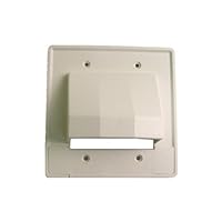 28-CER-2 / DOUBLE GANG WHITE SCOOP STYLE CABLE DISTRIBUTION WALL PLATE