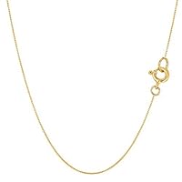 Jewelry Affairs Solid 925 Sterling Silver, 22K Gold Plated Box Style Chain Necklace, 0.8mm