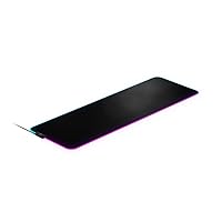 SteelSeries Gaming Mouse Pad 2 Zone RGB Illumination 9cm x 30cm x 0.4cm QcK Prism Cloth XL Black