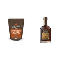 Crown Organic Maple Organic Pancake & Waffle Mix (16 Oz.) with Dark Color Organic Maple Syrup (12.7 Fl. Oz.)